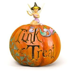 RARE 2013 Jim Shore Tinkerbell Witch Light Up Pumpkin Tink or Treat Figurine